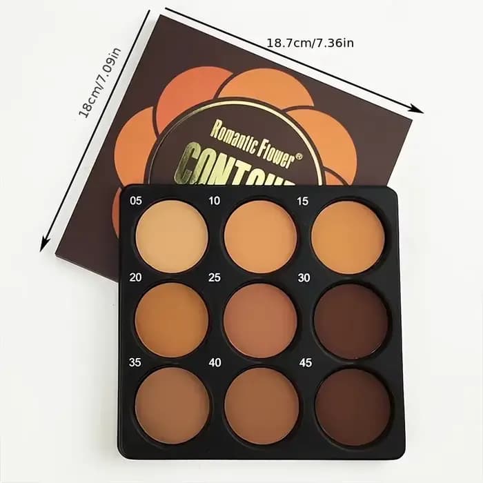 Palette de fond de teint bronze foncé 9 couleurs