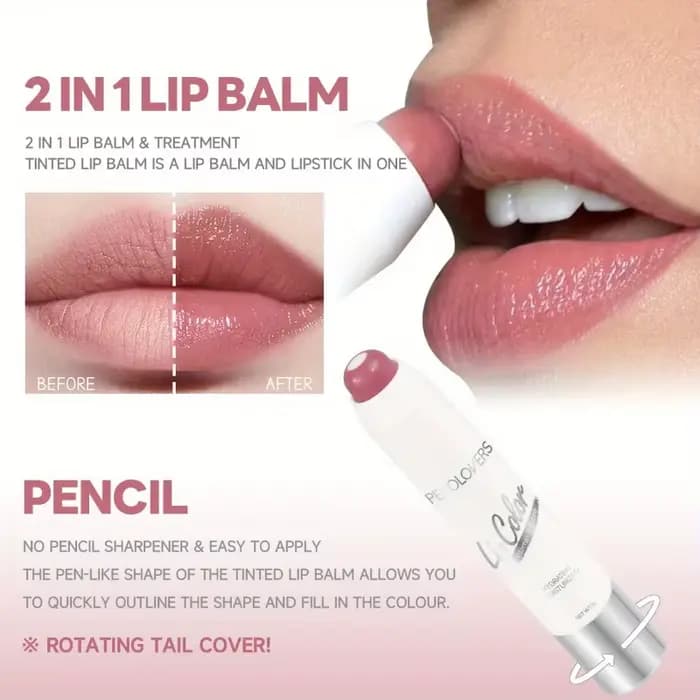 PECOLOVERS Rouge à lèvres imperméable pour femme – Brillant hydratant longue durée avec finition naturelle