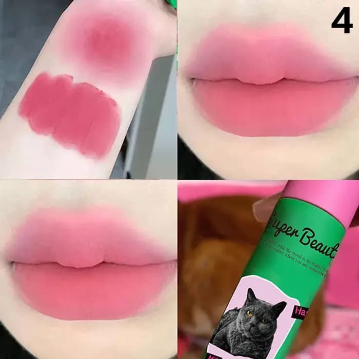 Cappuvini mignon chat boue à lèvres mat crème Texture