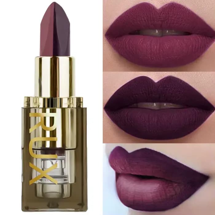Rouge à lèvres velours bicolore imperméable, pigment violet et marron, maquillage sexy, cosmétiques