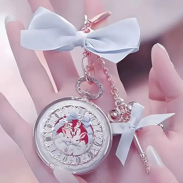 Baume à lèvres Flower Knows avec acide hyaluronique et mélange d'huiles hydratantes Rabbit Garden Girl Heart Cute Anti Crack Lipstick Pendant