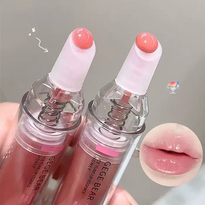 Gloss à lèvres repulpant hydratant effet verre, non collant, teinte nude rose