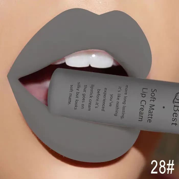 QIBEST mat liquide rouge à lèvres imperméable longue durée velours Mate nu