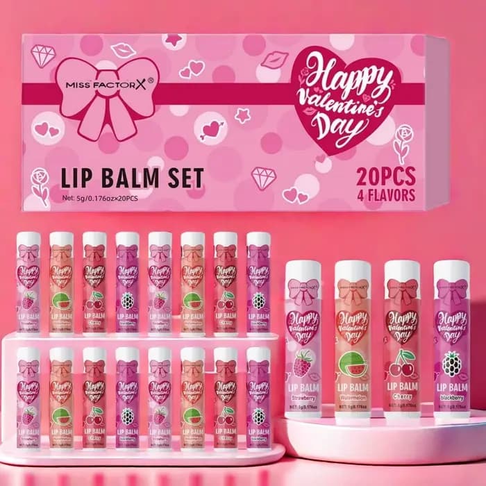 20 pièces/boîte coffret cadeau de luxe ensemble de baume à lèvres hydratant et brillant