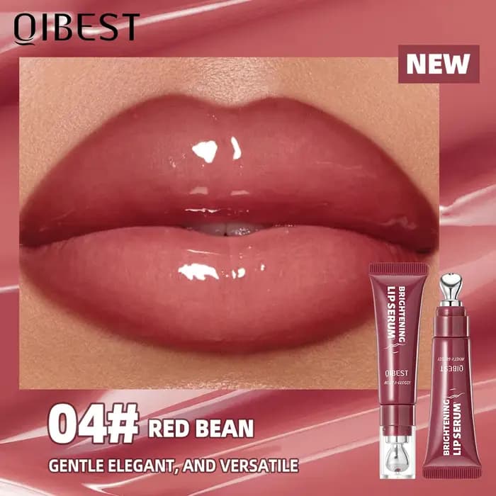 QIBEST miroir perle brillant à lèvres longue durée hydratant rouge