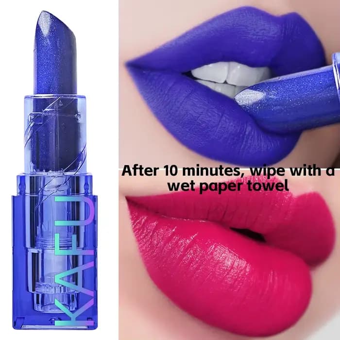 Rouge à lèvres Rose bleu, couleur changeante, produits de maquillage hydratants pour femmes, teinte