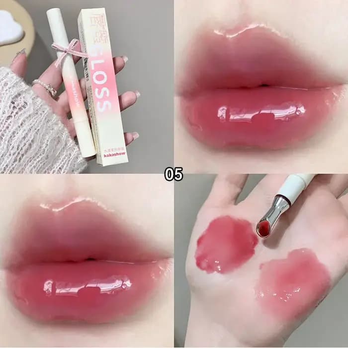 Kakashow miroir aqueux brillant à lèvres fer brosse tête gelée