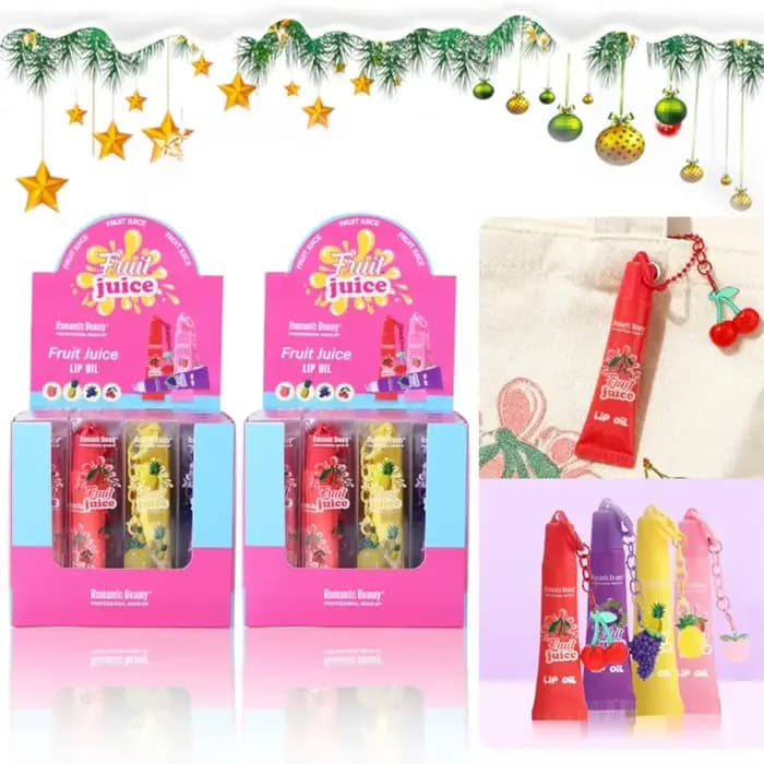 Huile à lèvres fruitée pour femme avec porte-clés – Hydratante