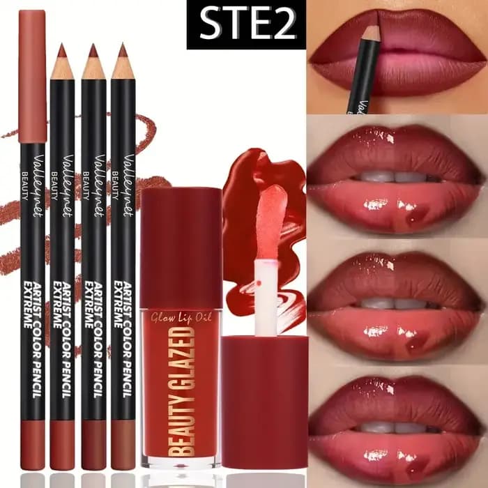 Ensemble de 4 kits pour les lèvres - 3 crayons