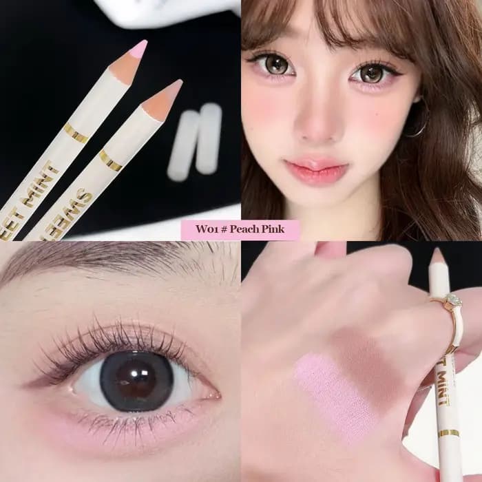 Crayon sous les yeux 2 en 1, Beige mat, surligneur éclaircissant, Aegyo Sal couché, ver à soie, fard à paupières, crayon à lèvres marron nu