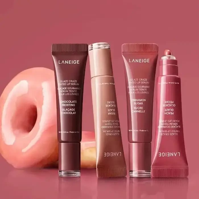Laneige Lip Glowy léger hydratation baume à lèvres brillant teinte beurre de karité miel beignet couleur rouge